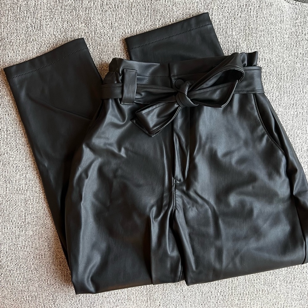 Express Leather Paper Bag Pants